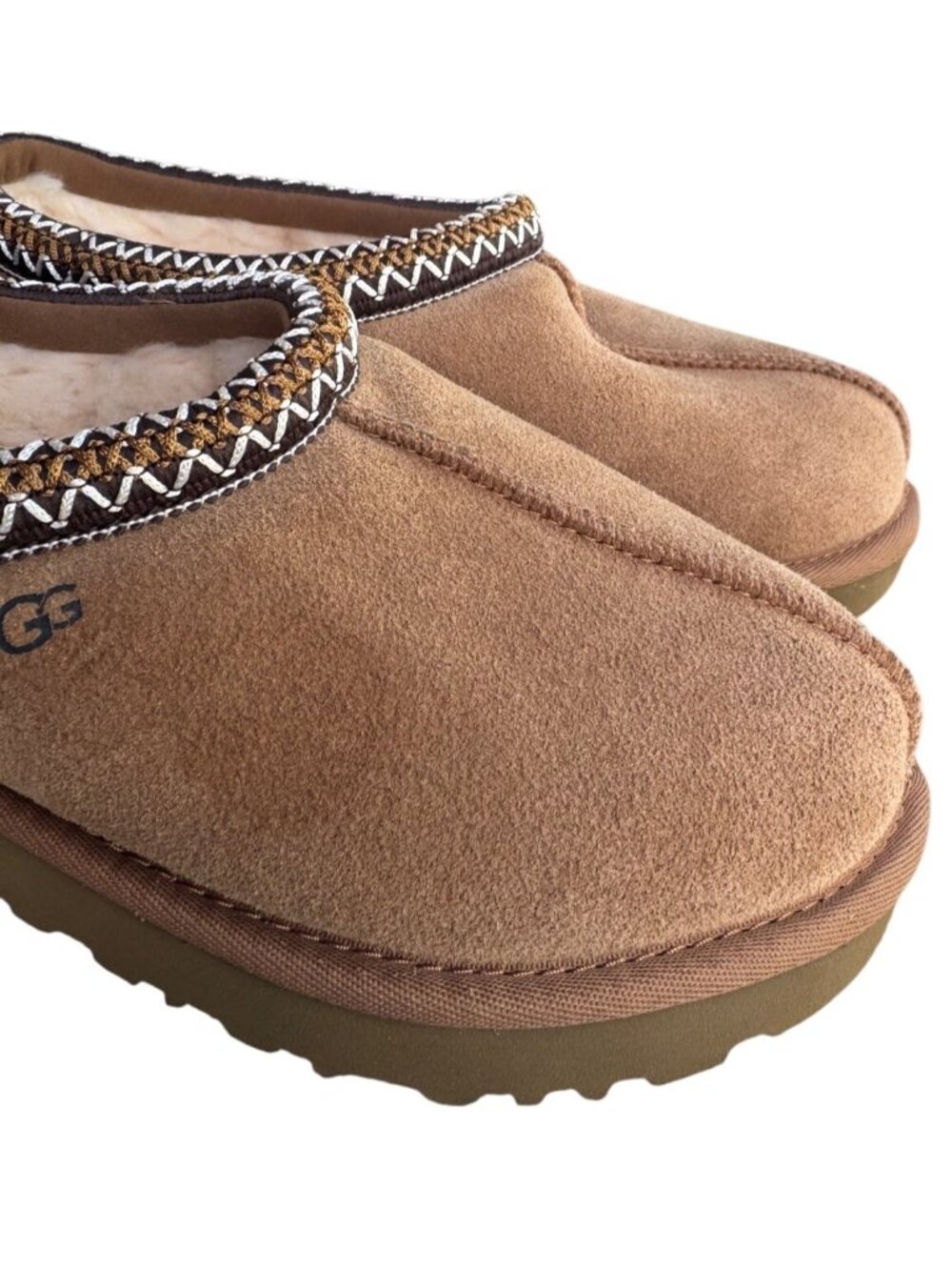UGG Tasman Chestnut Slippers Womens Size 7 Suede Sheepskin Lined Shoes 1019066K - Picture 6 of 14